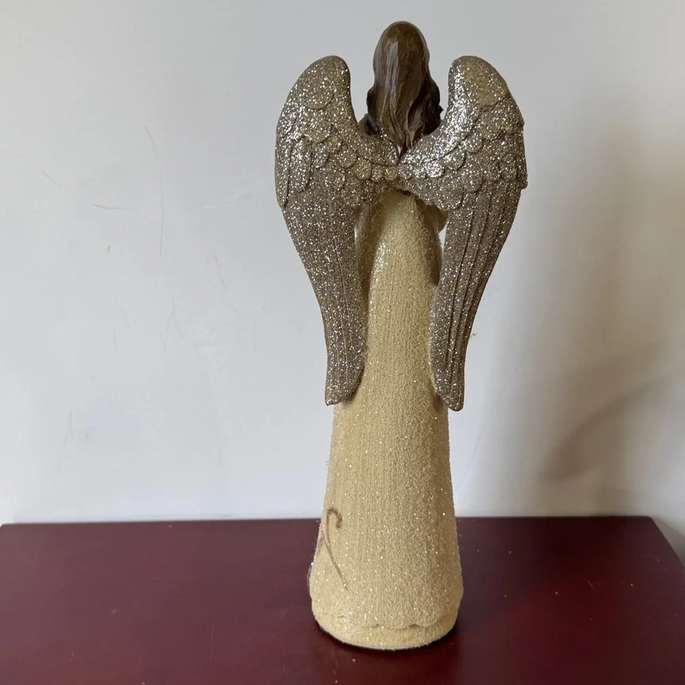 Elegant Praying Faith Angel Figurine with Glittering Wings